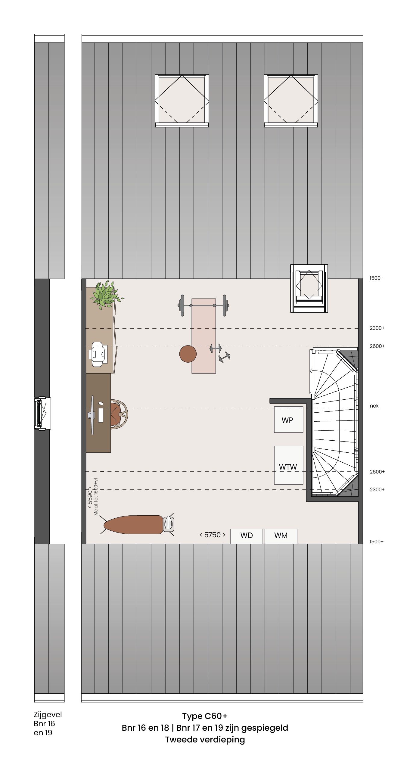 Foto 5 van Tussenwoningen type C60+ (Bouwnr. 18)