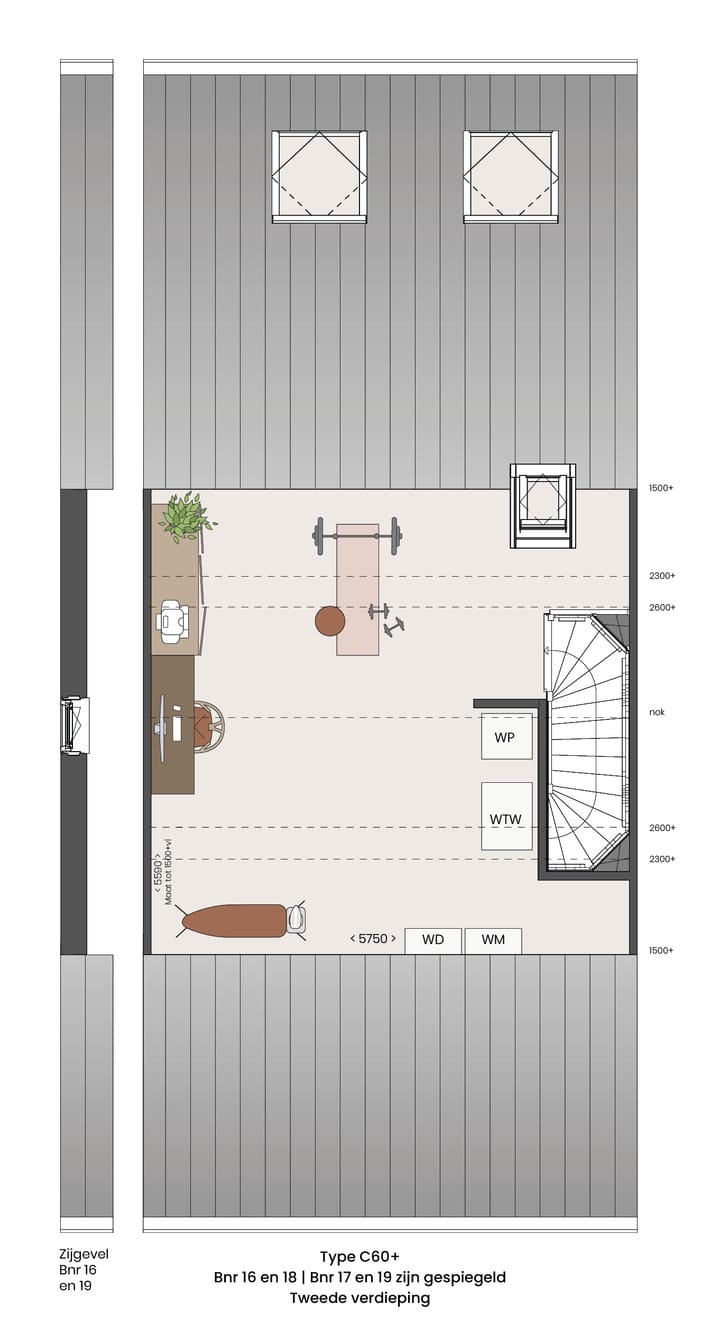 Foto 5 van Tussenwoningen type C60+ (Bouwnr. 18)
