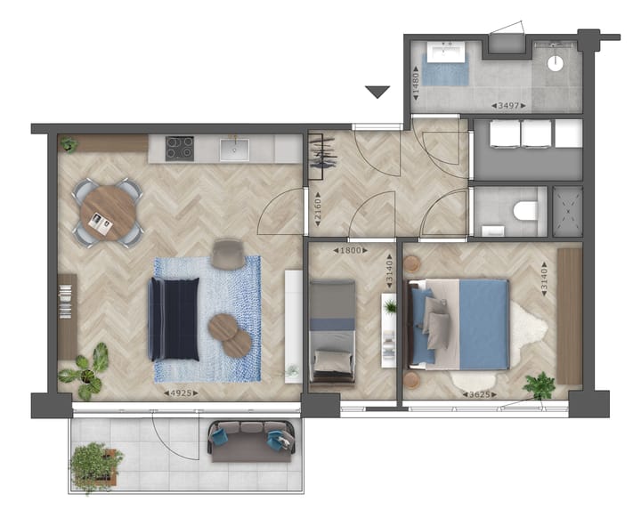 Foto van Type E1-7 Portiekflat