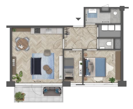 Image of Type E1-7 Apartment with shared street entrance