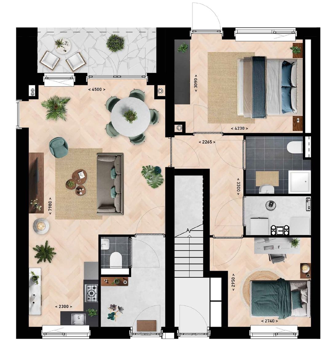 Foto 13 van Gelijkvloers met tuin (Bouwnr. 6)