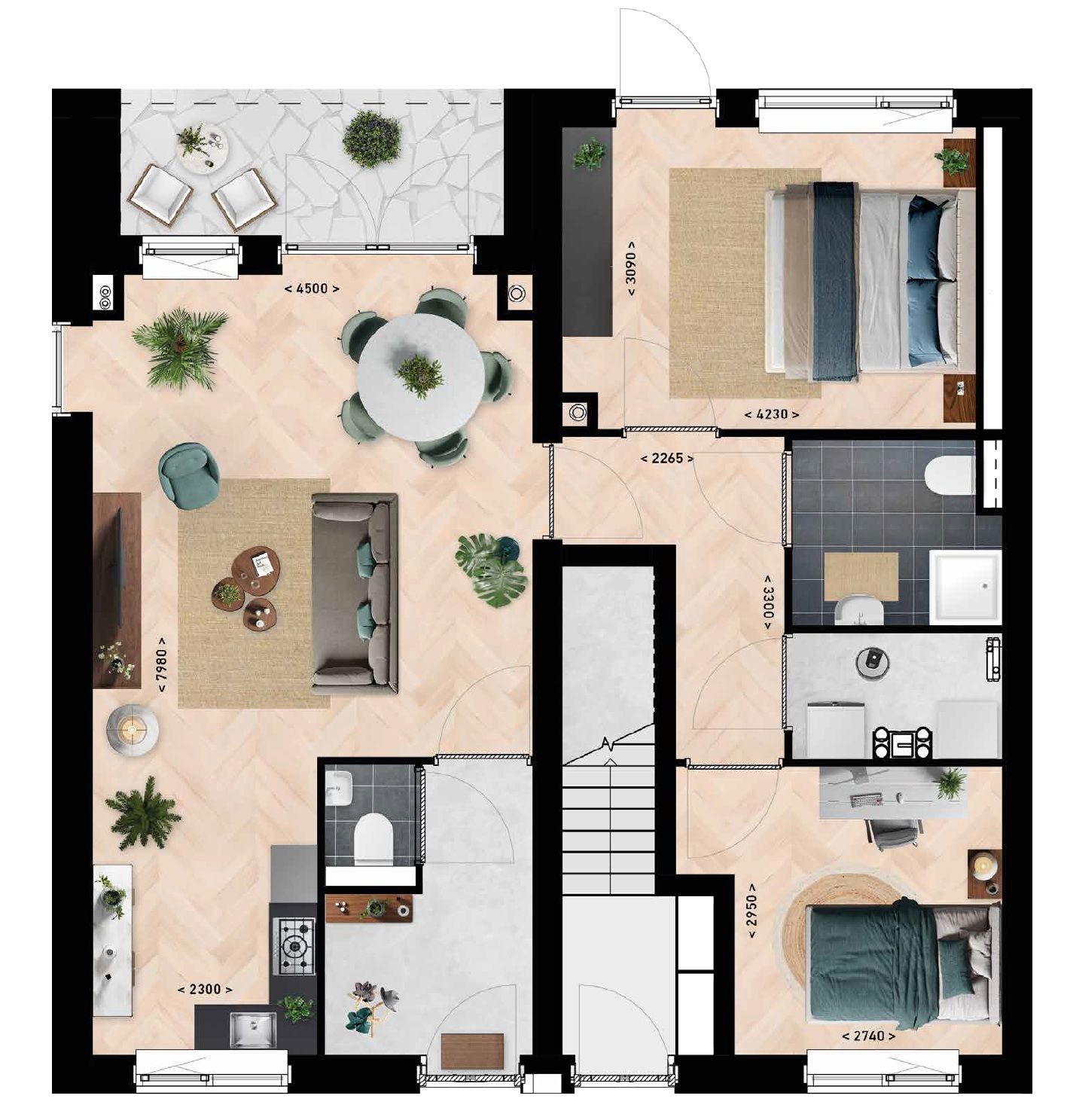 Foto 14 van Gelijkvloers met tuin (Bouwnr. 7)