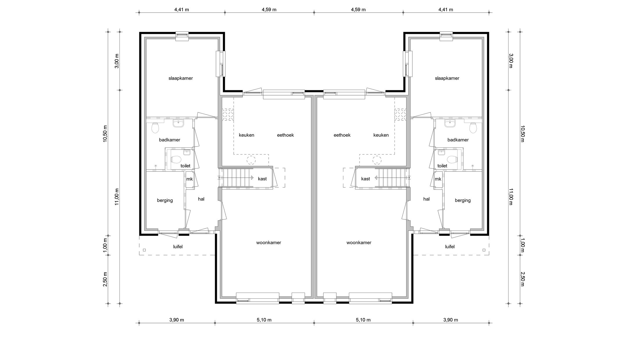 Foto 3 van Halfvrijstaand/2-onder-1-kap (Bouwnr. 65)