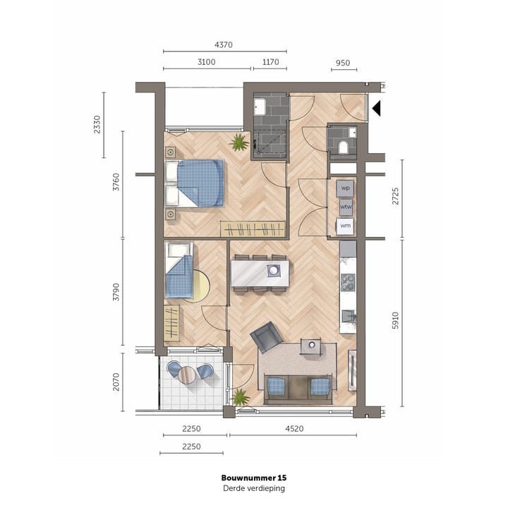 Foto 6 van Appartement (Bouwnr. 15)