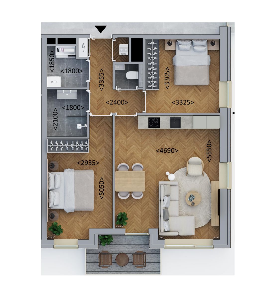 Foto 1 van Hoekappartement (Bouwnr. C2.4)