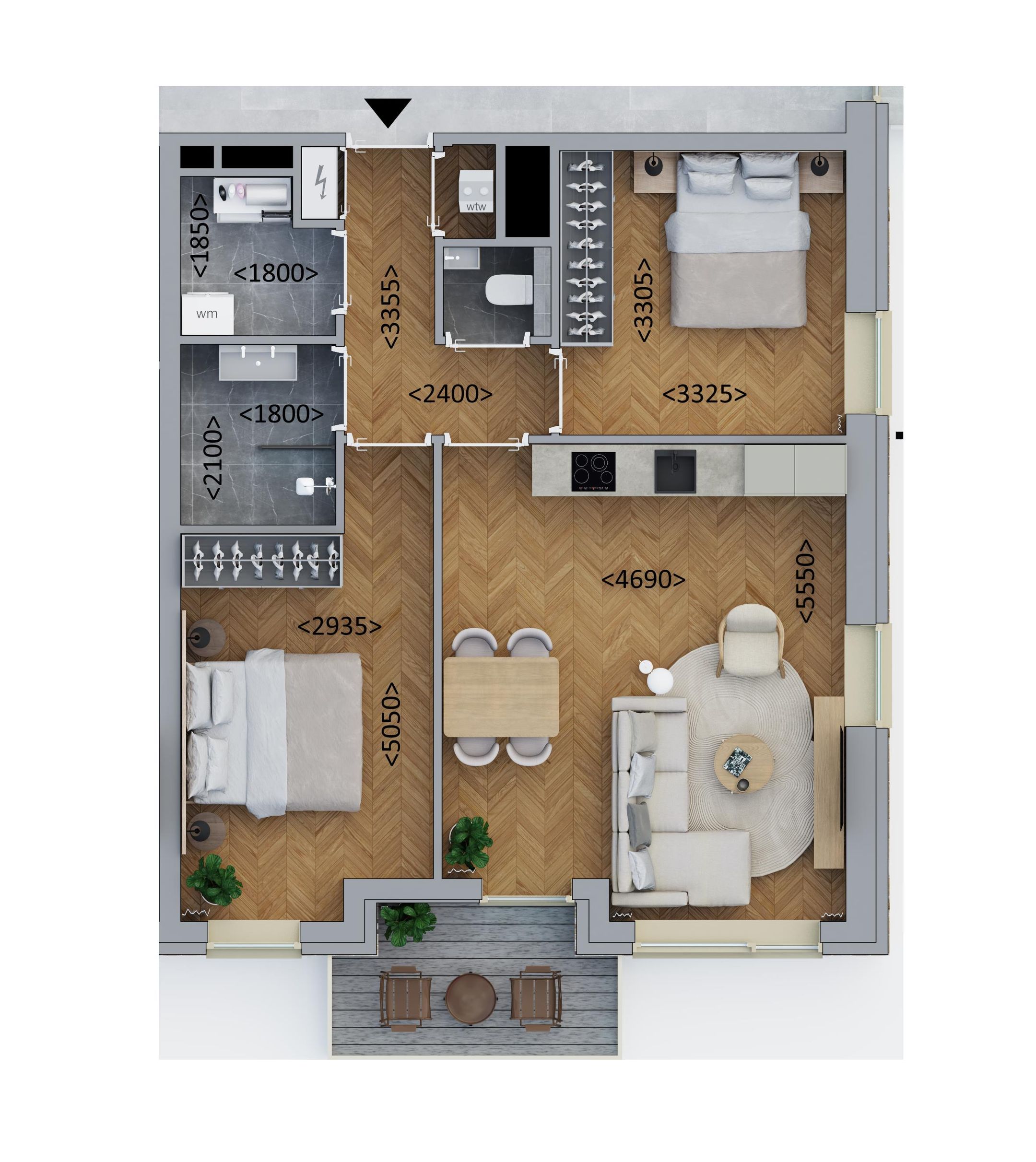 Hoekappartement (Bouwnr. C2.4)  false