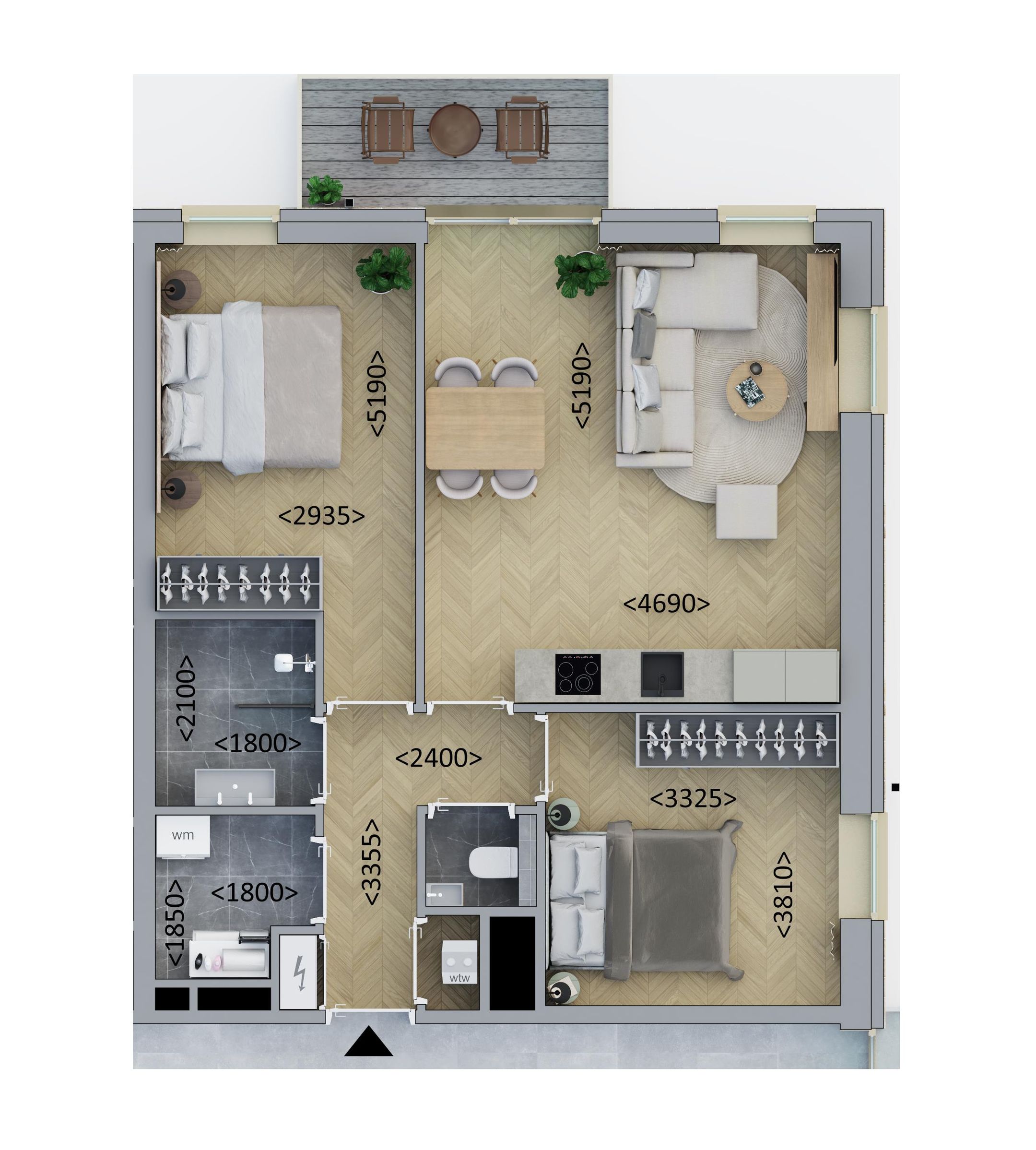 Hoekappartement (Bouwnr. C3.3)  false