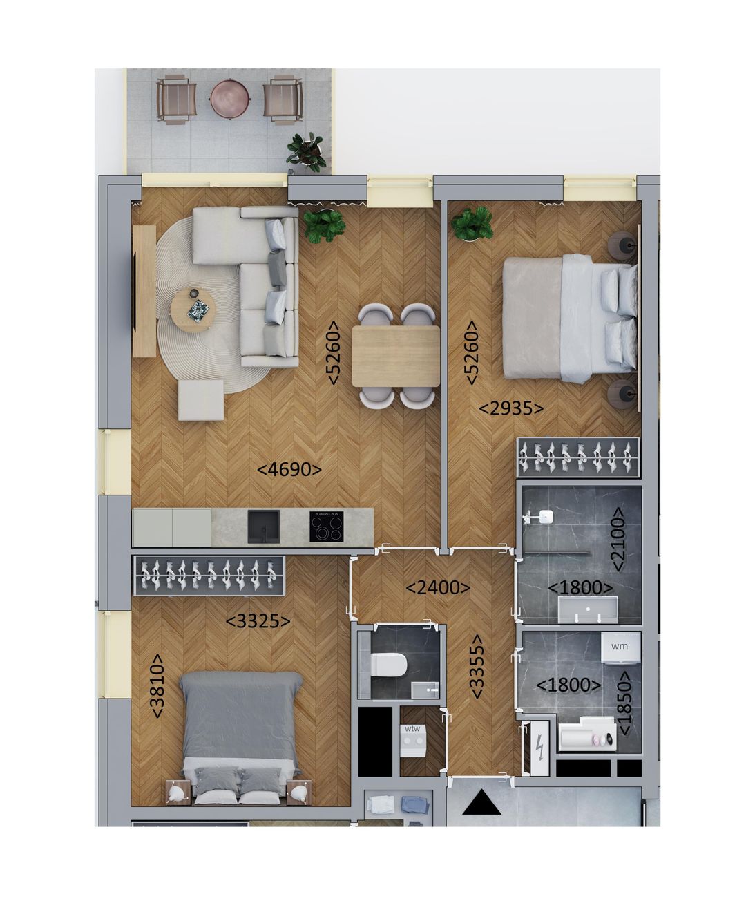 Foto 1 van Hoekappartement (Bouwnr. D2.1)