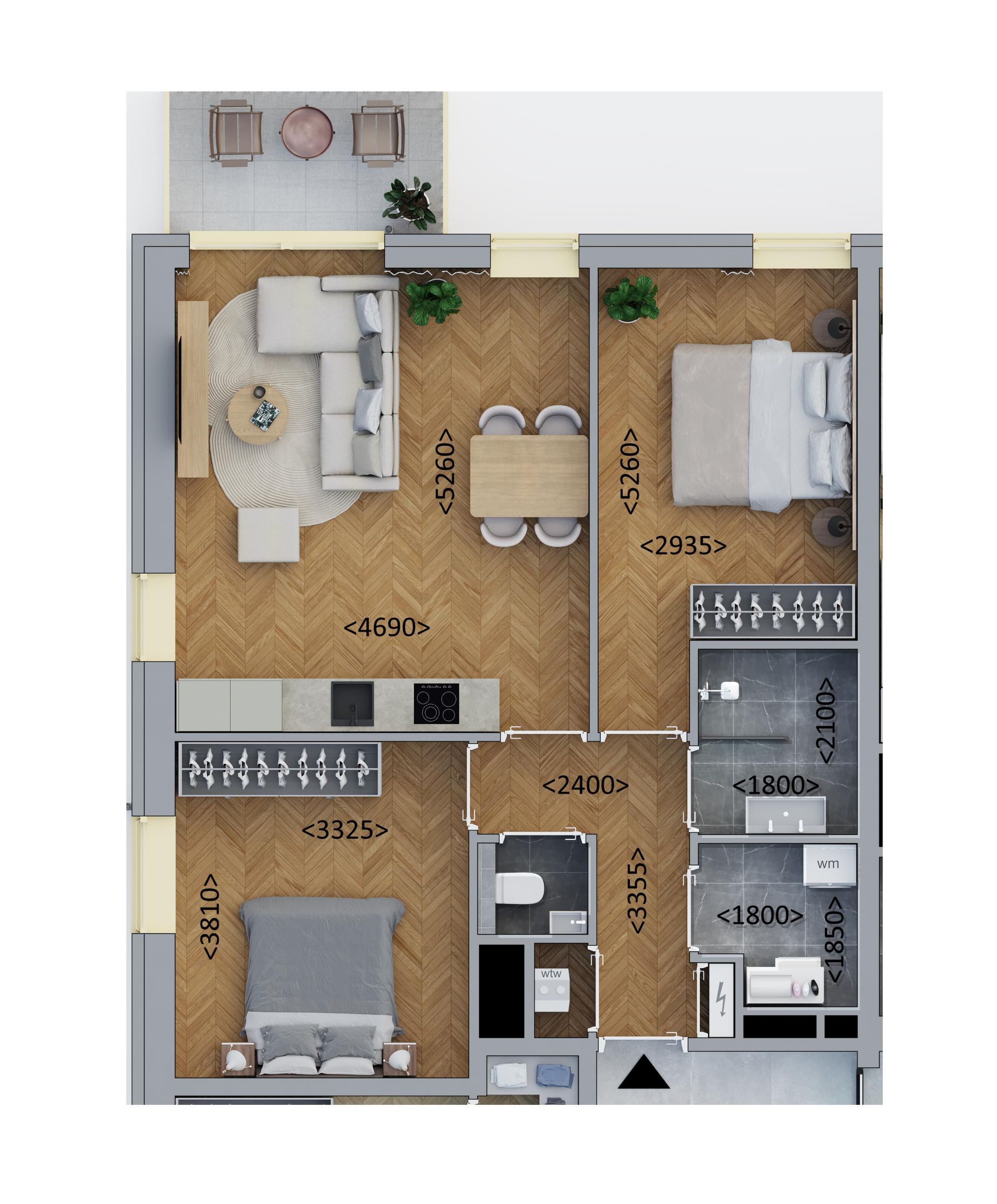 Hoekappartement (Bouwnr. D2.1)  false