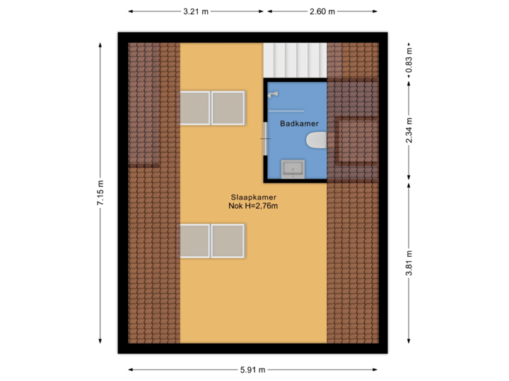 Bijgebouw eerste verdieping