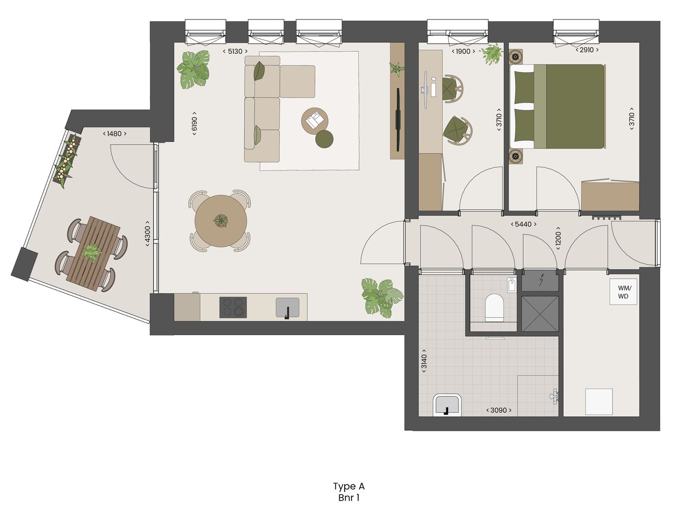 Foto 4 van Type A, (bwnr. 1) (Bouwnr. 1)