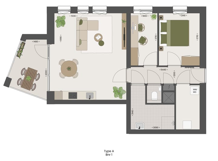 Foto 4 van Type A, (bwnr. 1) (Bouwnr. 1)