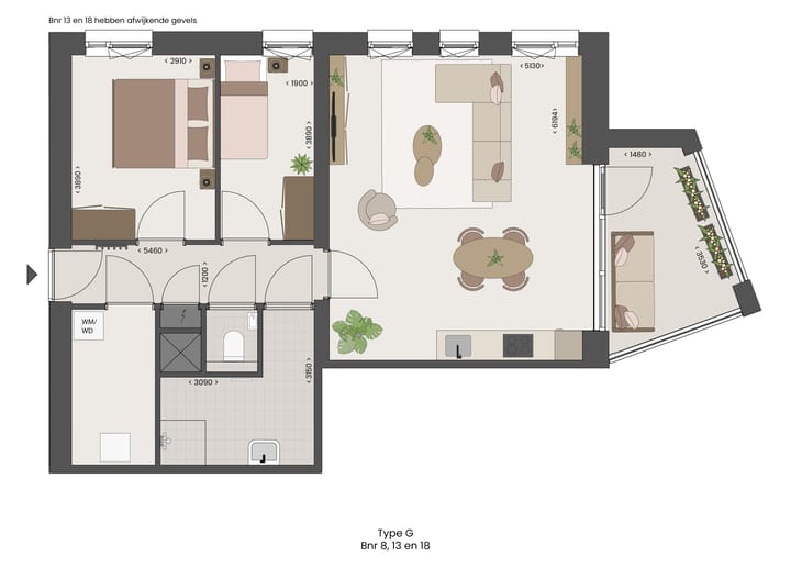 Foto 4 van Type G, (bnr. 8-13-18) (Bouwnr. 8)