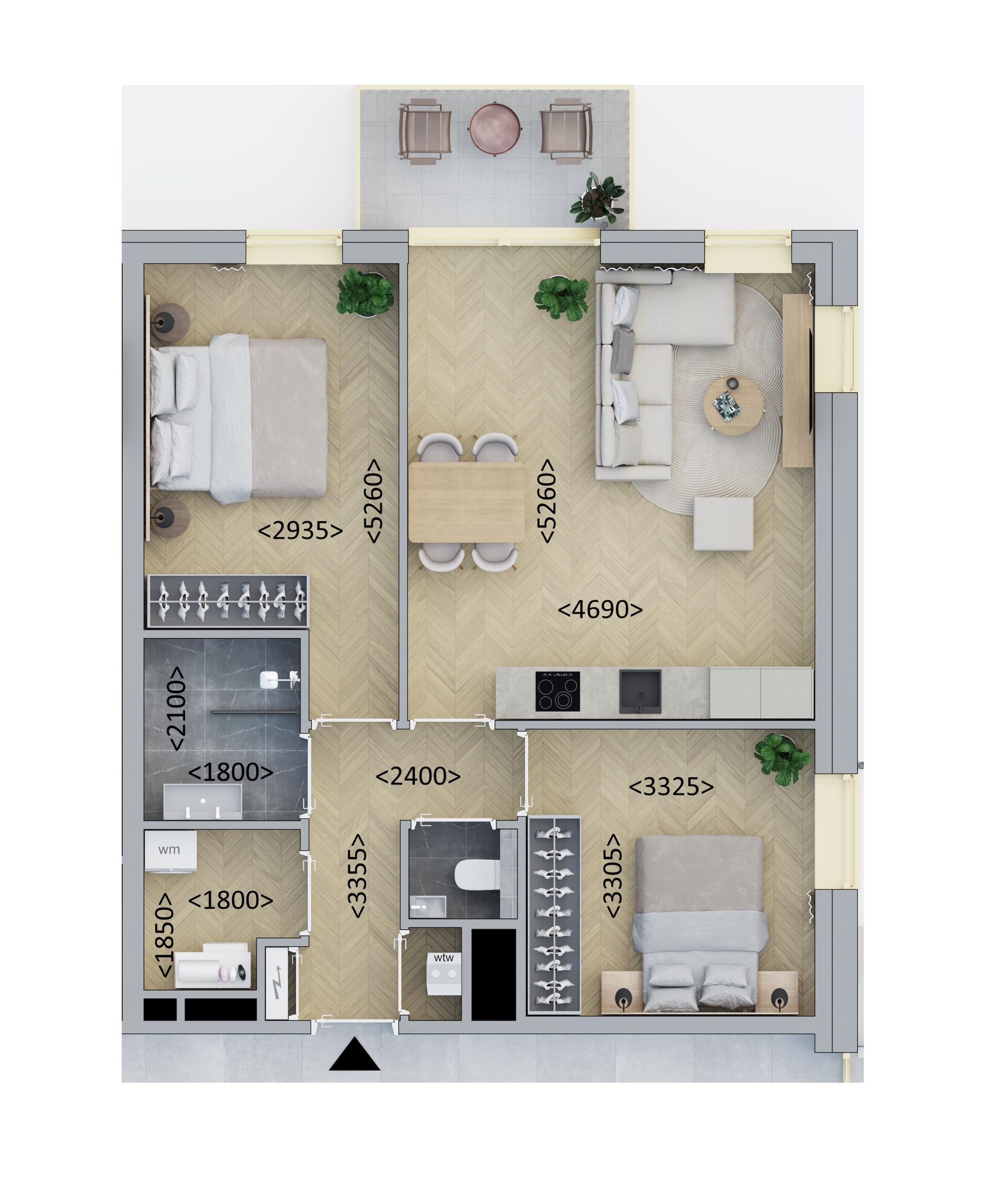 Hoekappartement (Bouwnr. D3.4)  false