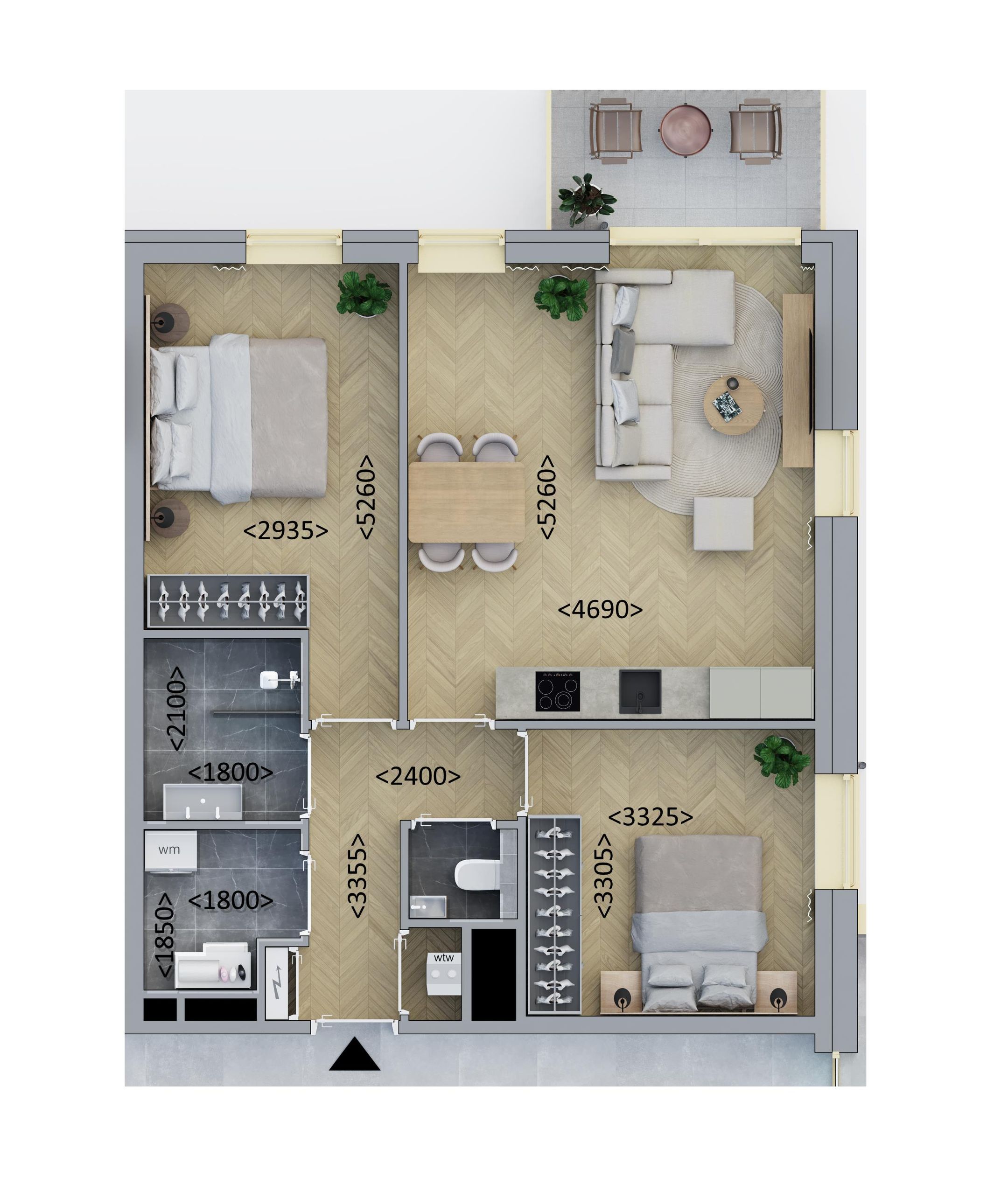 Hoekappartement (Bouwnr. D2.4)  false
