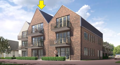 Foto van Type M, 2e Verdieping, woonopp. 98m², 2 slaapkamers, balkon west Galerijflat