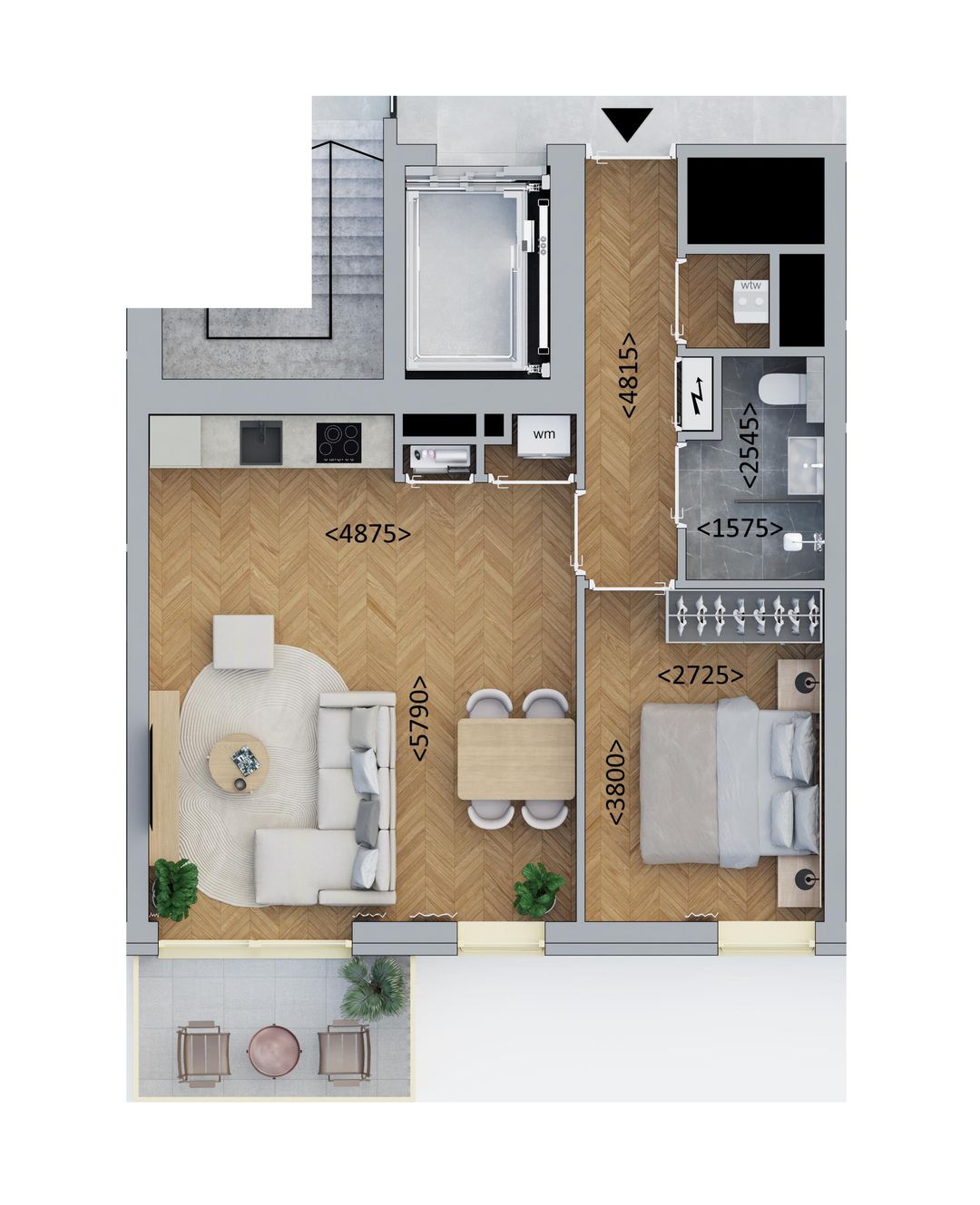 Foto 1 van Tussenappartement (Bouwnr. D1.7)