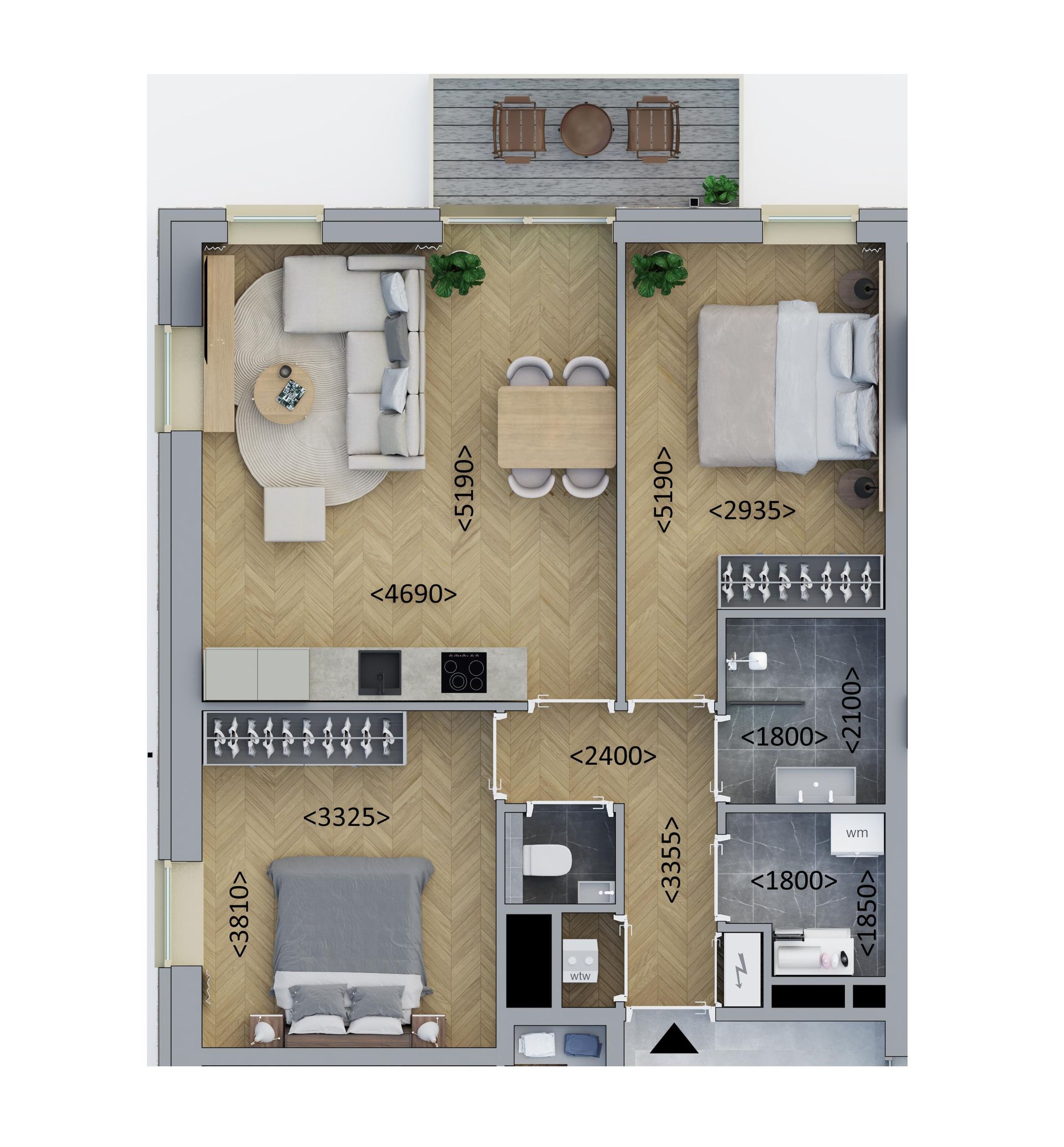 Hoekappartement (Bouwnr. C3.1)  false