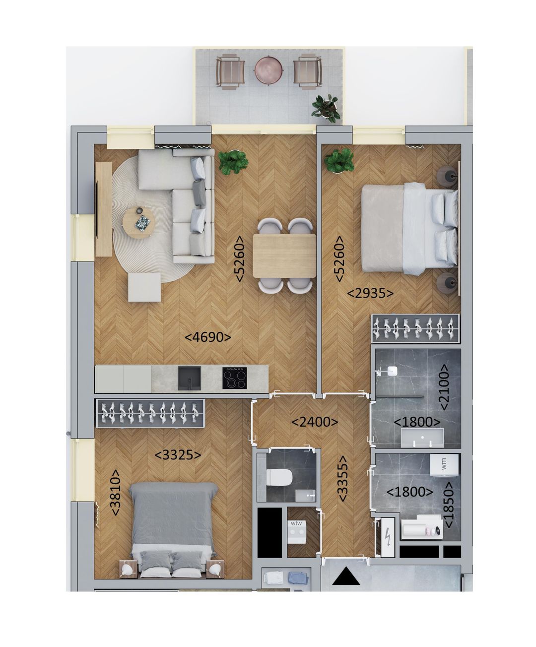 Foto 1 van Hoekappartement (Bouwnr. D3.1)