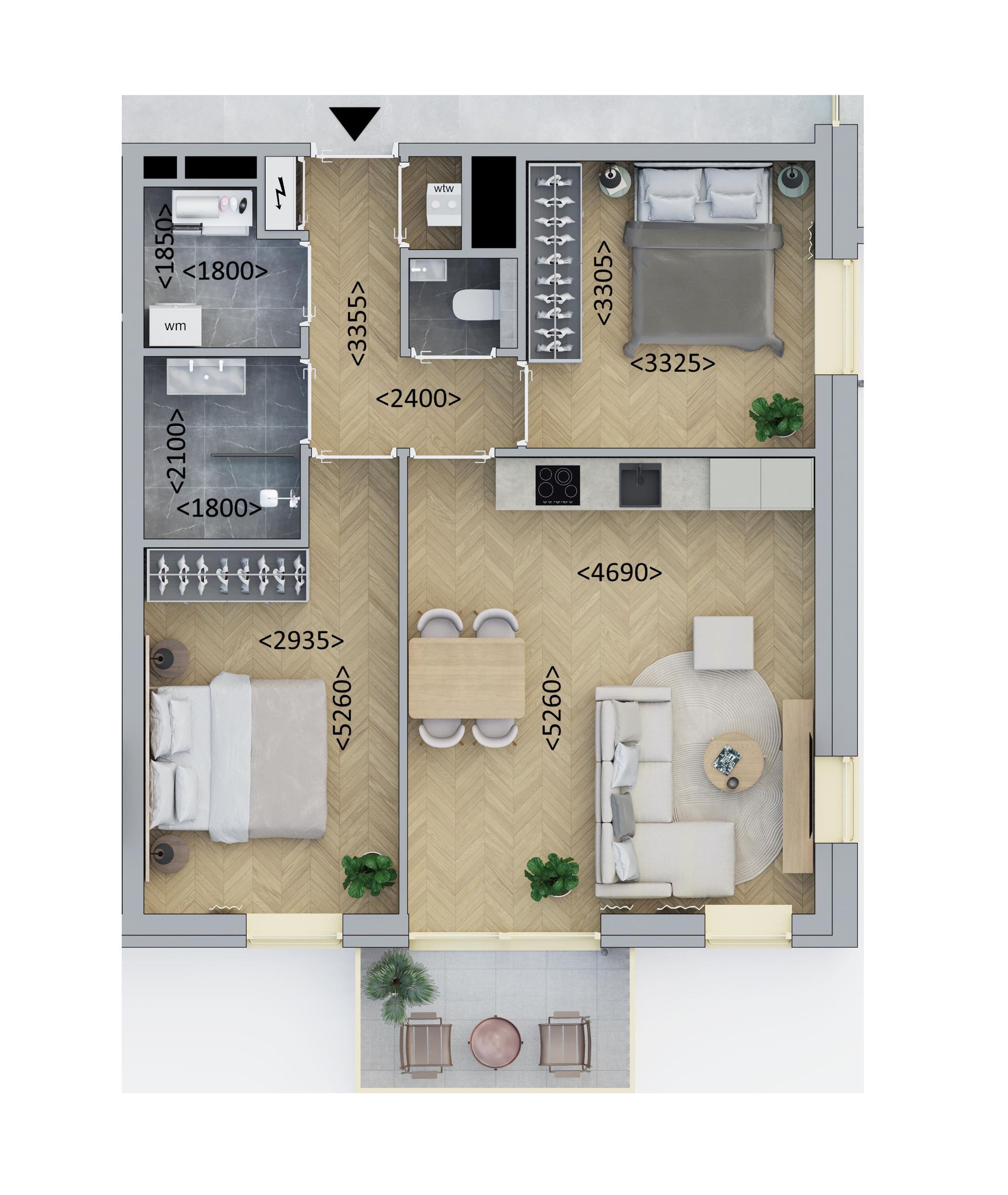 Hoekappartement (Bouwnr. D1.5)  false