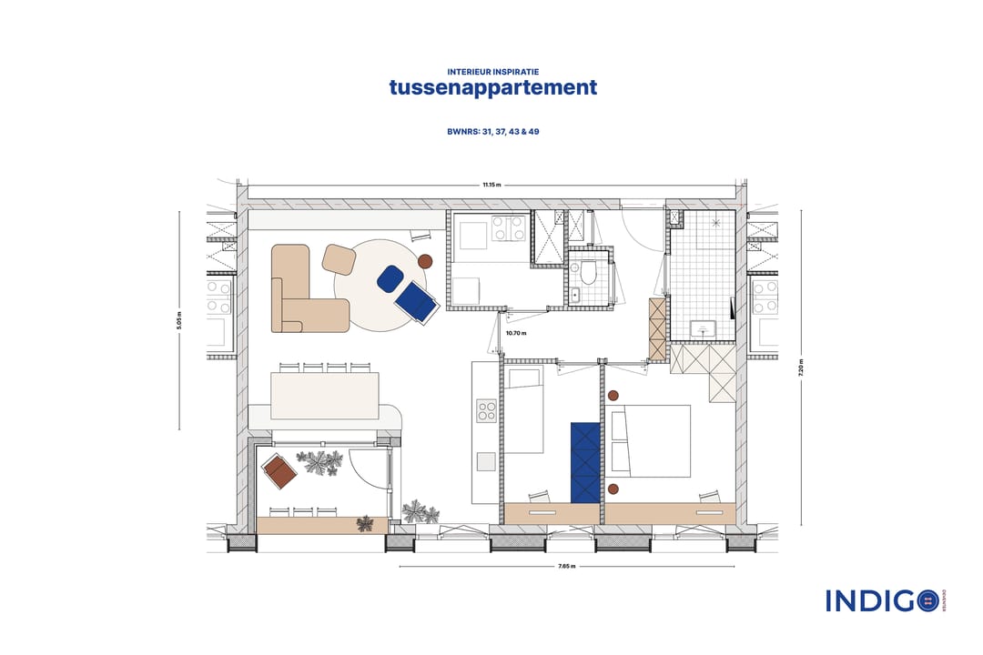 Foto 7 van Tussen appartementen (Bouwnr. 49)
