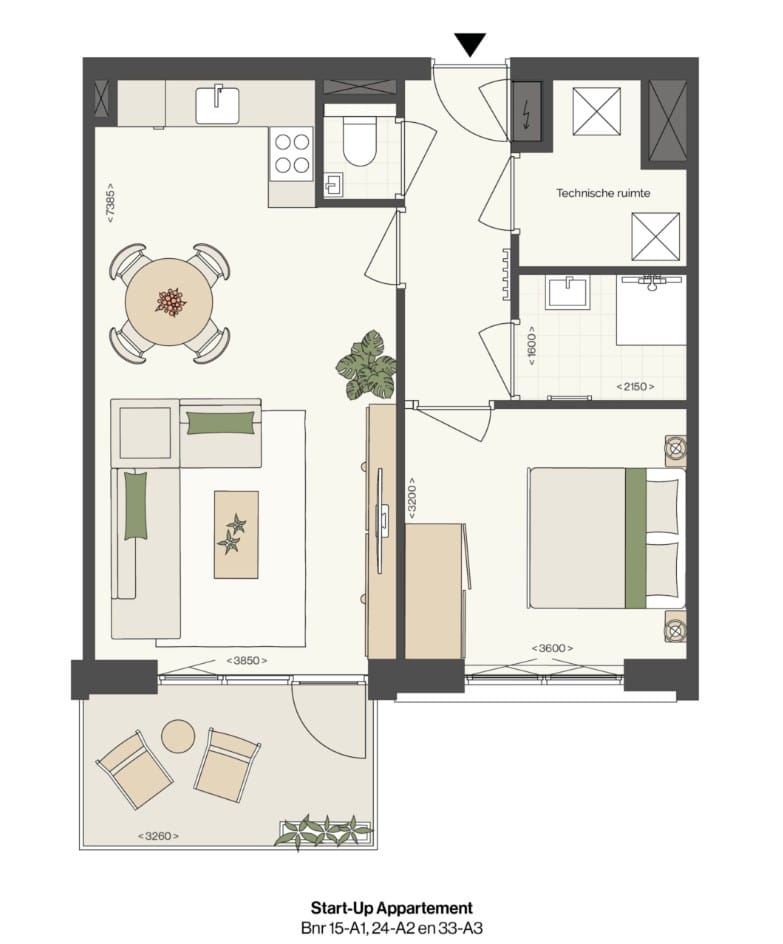 Foto 5 van Start-Up appartement (Bouwnr. 15-A1)