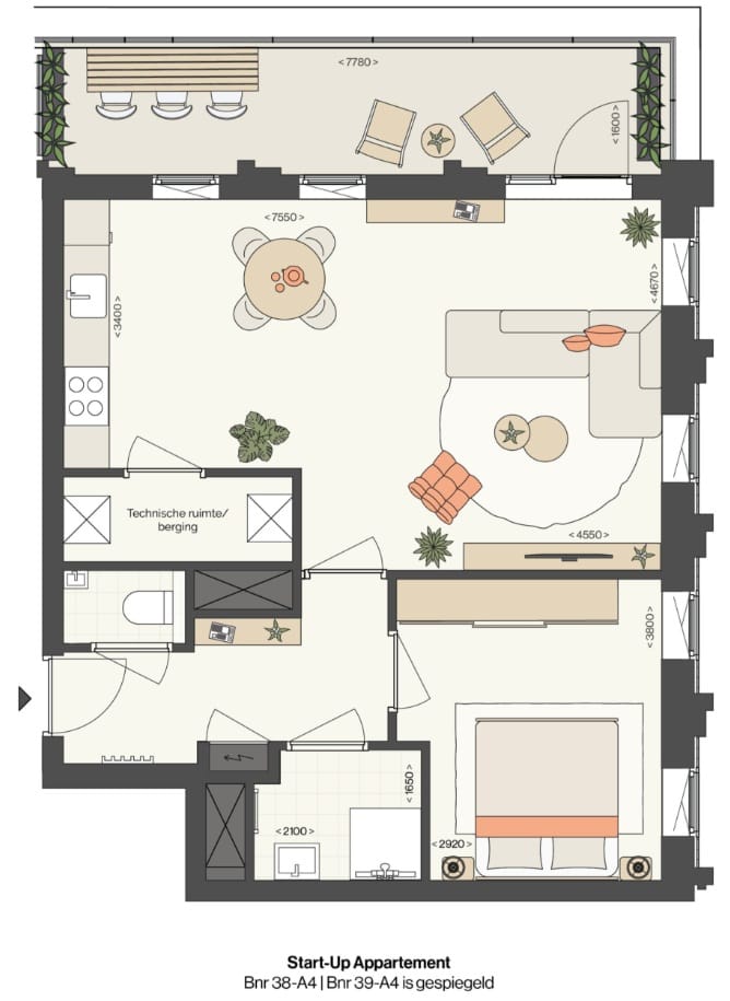 Foto 5 van Start-Up appartement (Bouwnr. 38-A4)