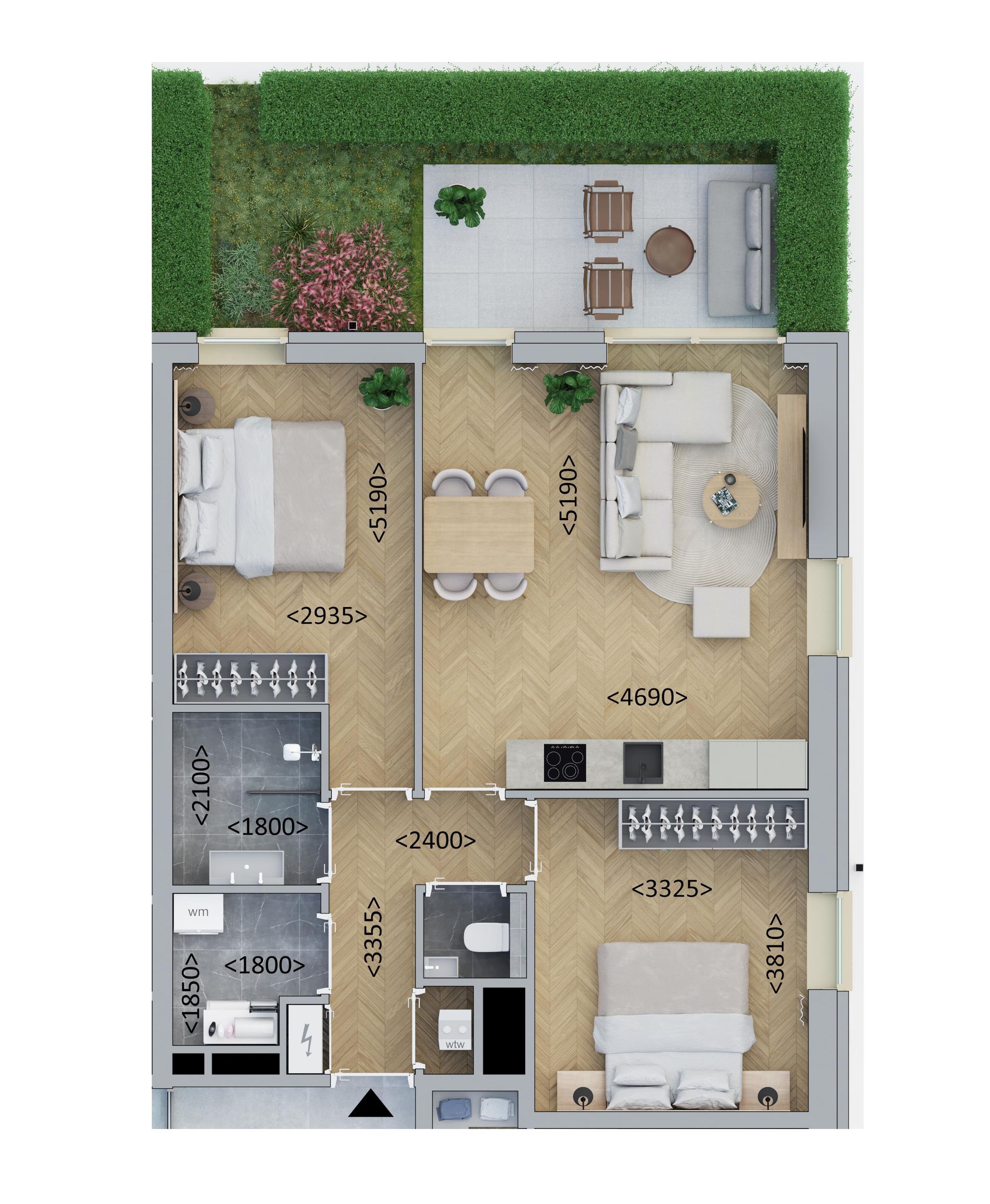 Hoekappartement (Bouwnr. C0.3)  false