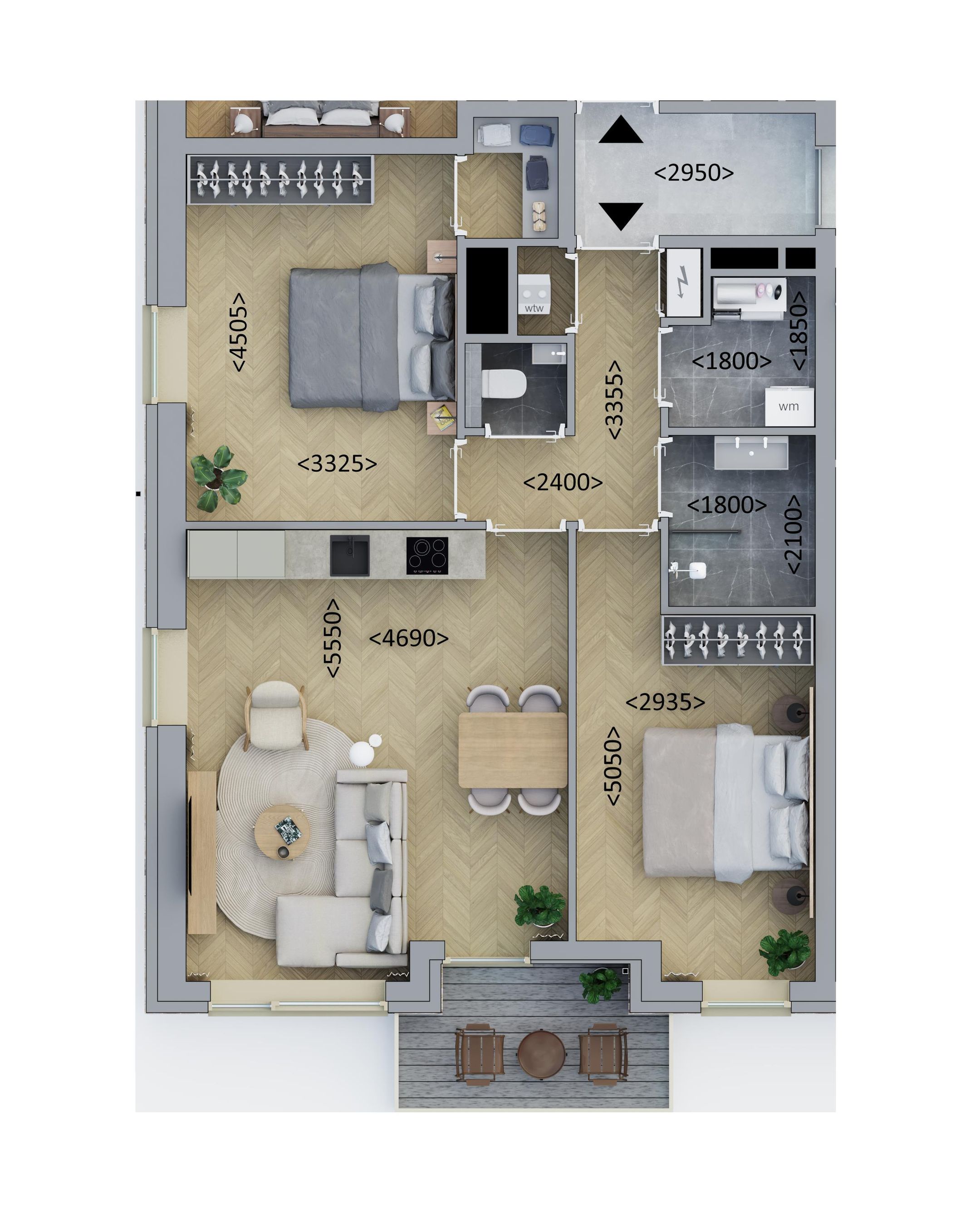 Hoekappartement (Bouwnr. C2.6)  false