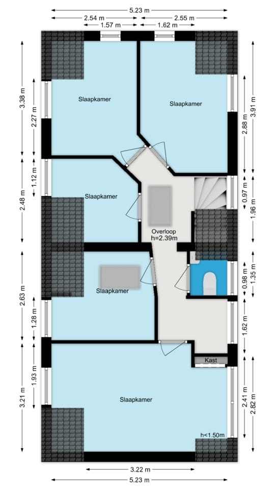 Characteristic semi-detached home with unique riverside location and five bedrooms — 76