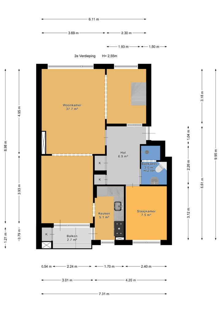 Spacious Double Upper House with 4 Bedrooms in Popular Bomenbuurt — 79