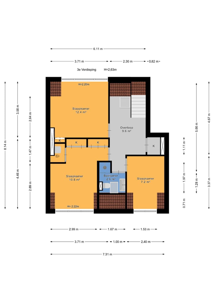 Spacious Double Upper House with 4 Bedrooms in Popular Bomenbuurt — 81