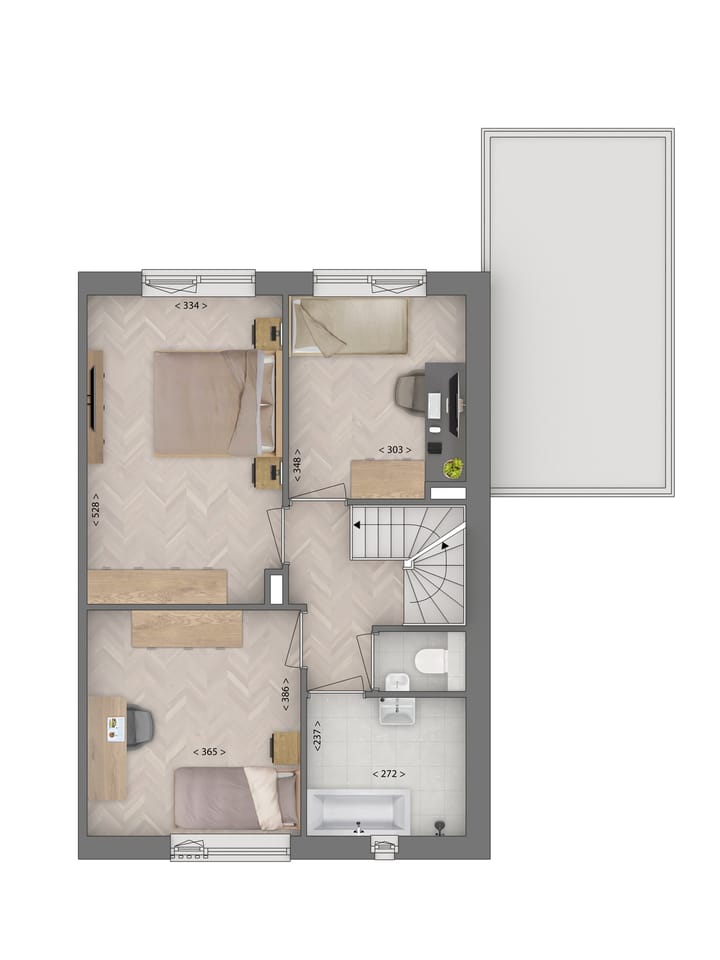 Foto 4 van 2 onder 1 kapwoning type E (Bouwnr. 56)