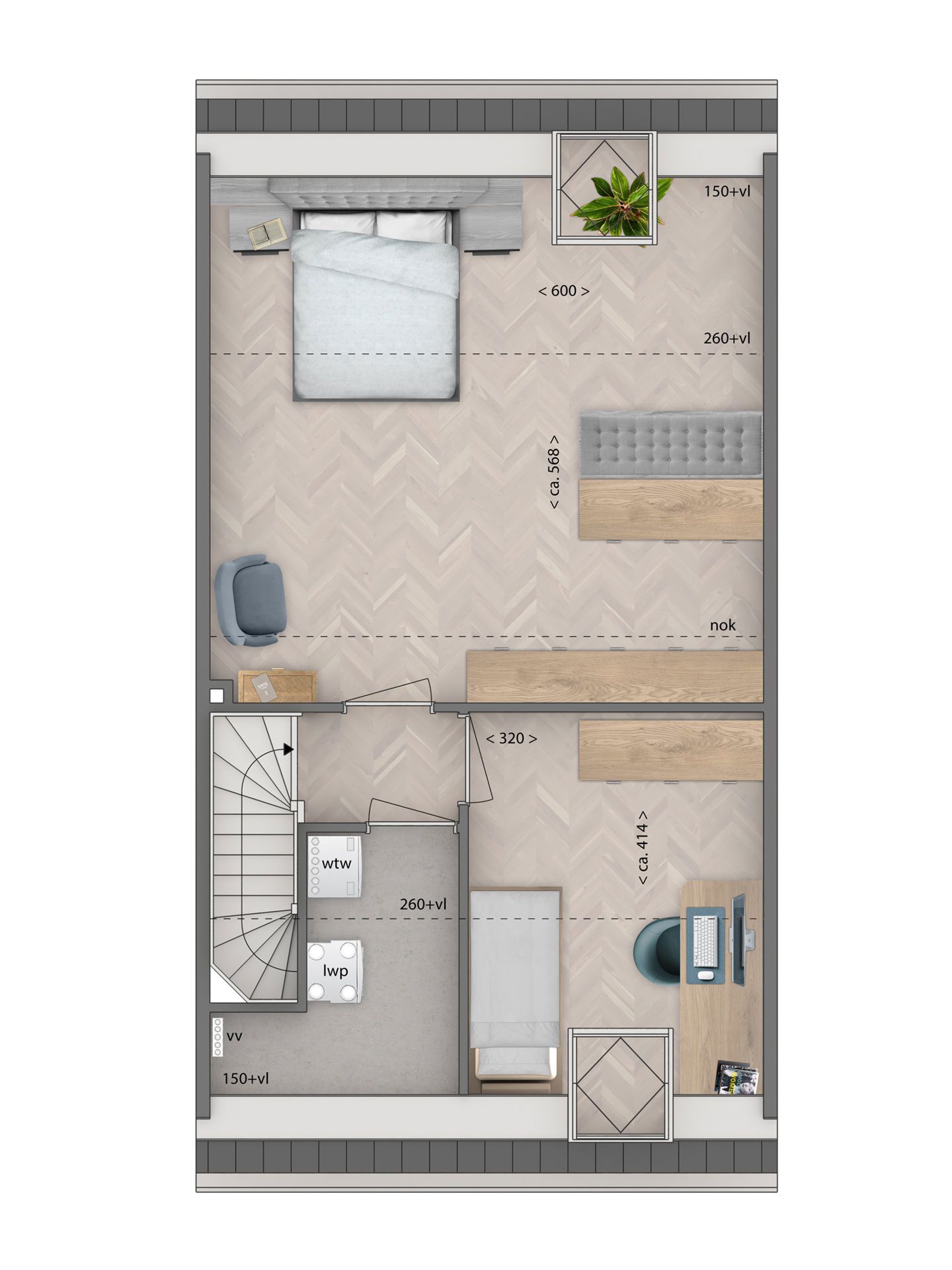 Foto 3 van Levensloop rijwoning type H (Bouwnr. 41)