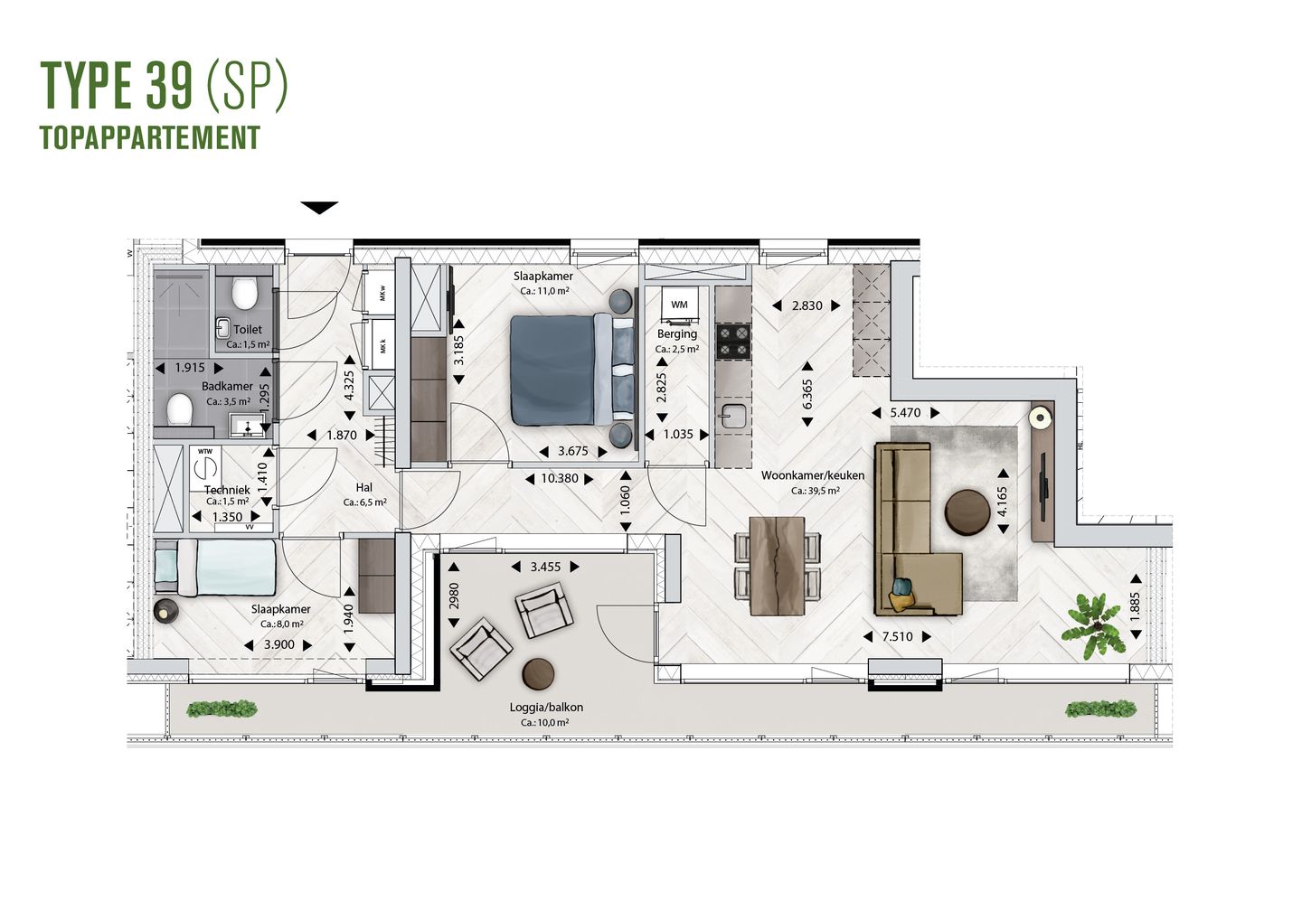 Foto 10 van BLOSSEM Edison - Topappartement (Bouwnr. 6.101)