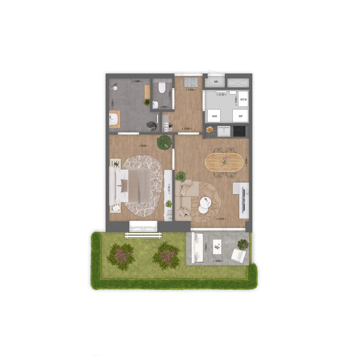 Foto 2 van 2-kamer appartement (Bouwnr. A01)