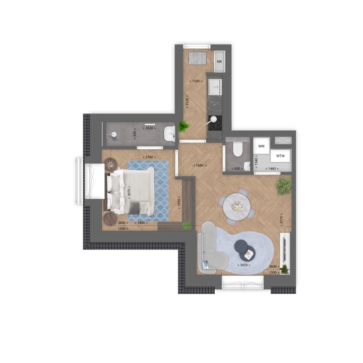 Photo 2 of 2-kamer appartement (Bouwnr. A12)