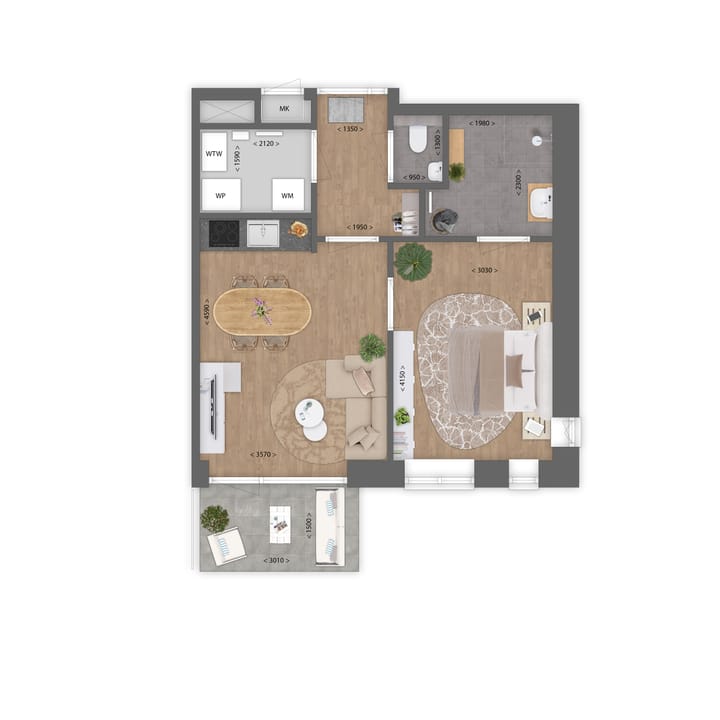 Photo 2 of 2-kamer appartement (Bouwnr. A15)