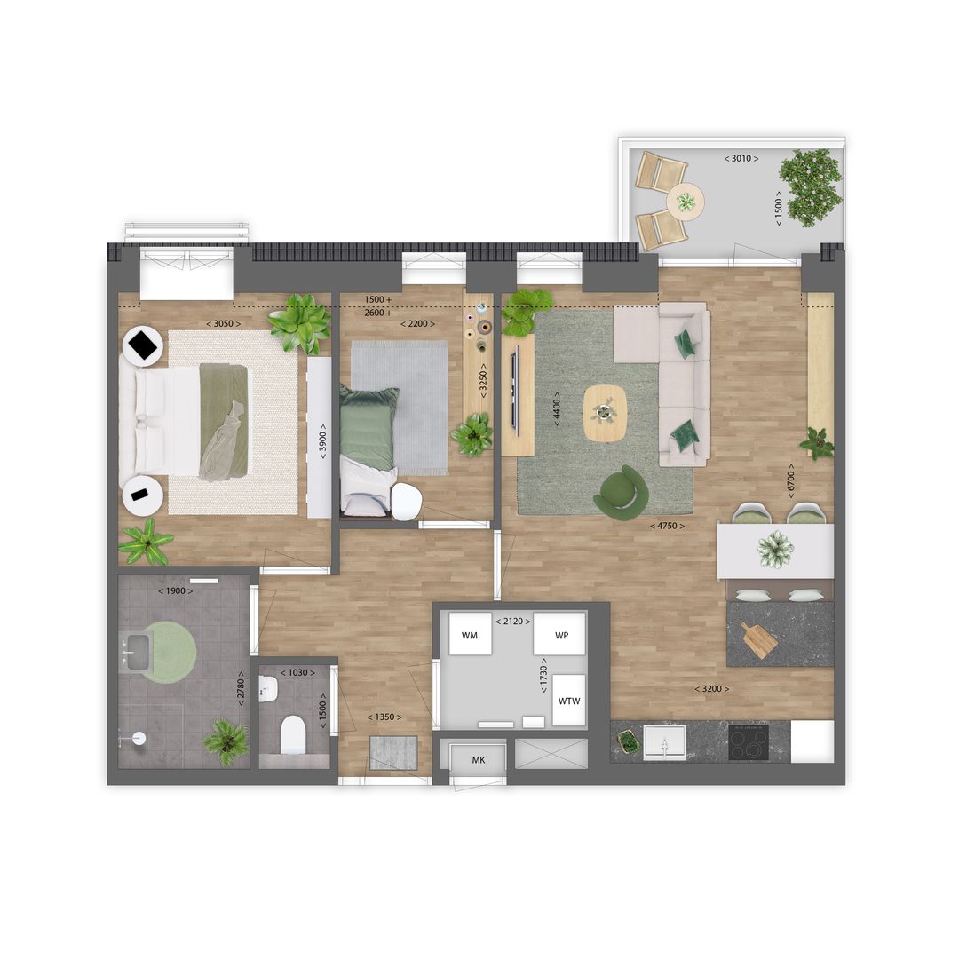 Foto 2 van 3-kamer appartement (Bouwnr. A17)