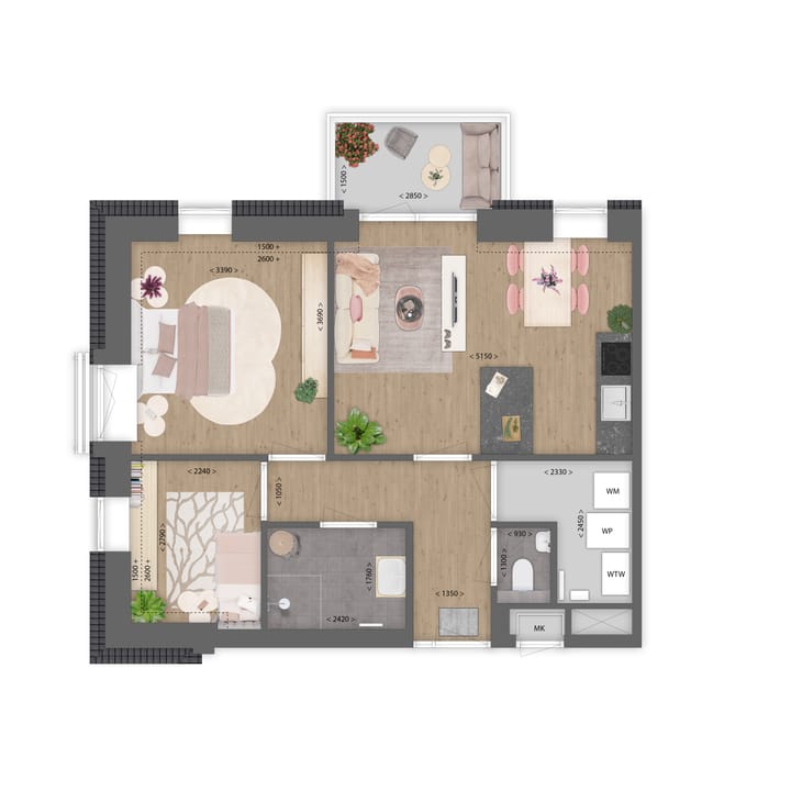 Photo 2 of 3-kamer appartement (Bouwnr. A18)