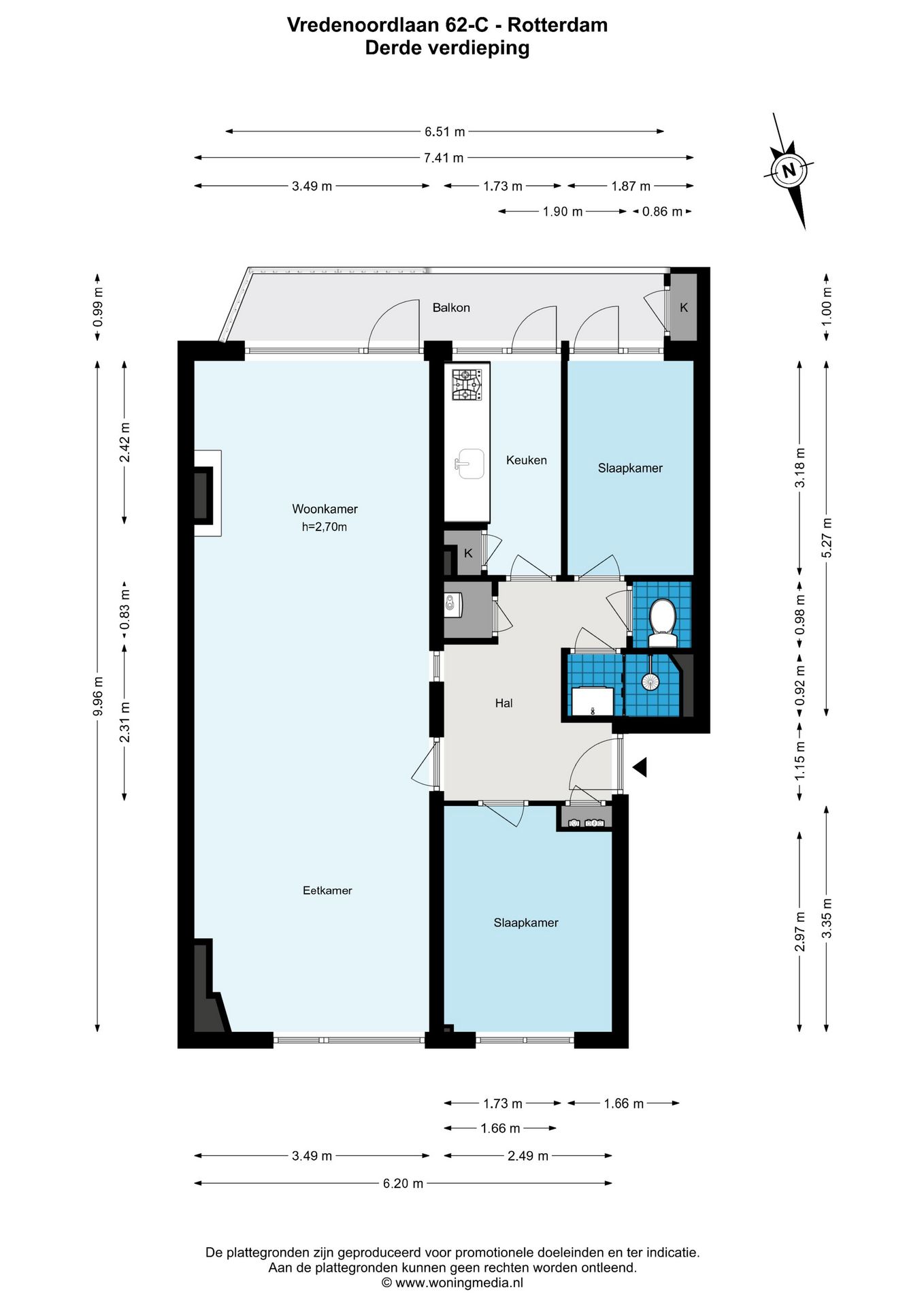 Bright Apartment with Sunny South-Facing Balcony in Kralingen — 24
