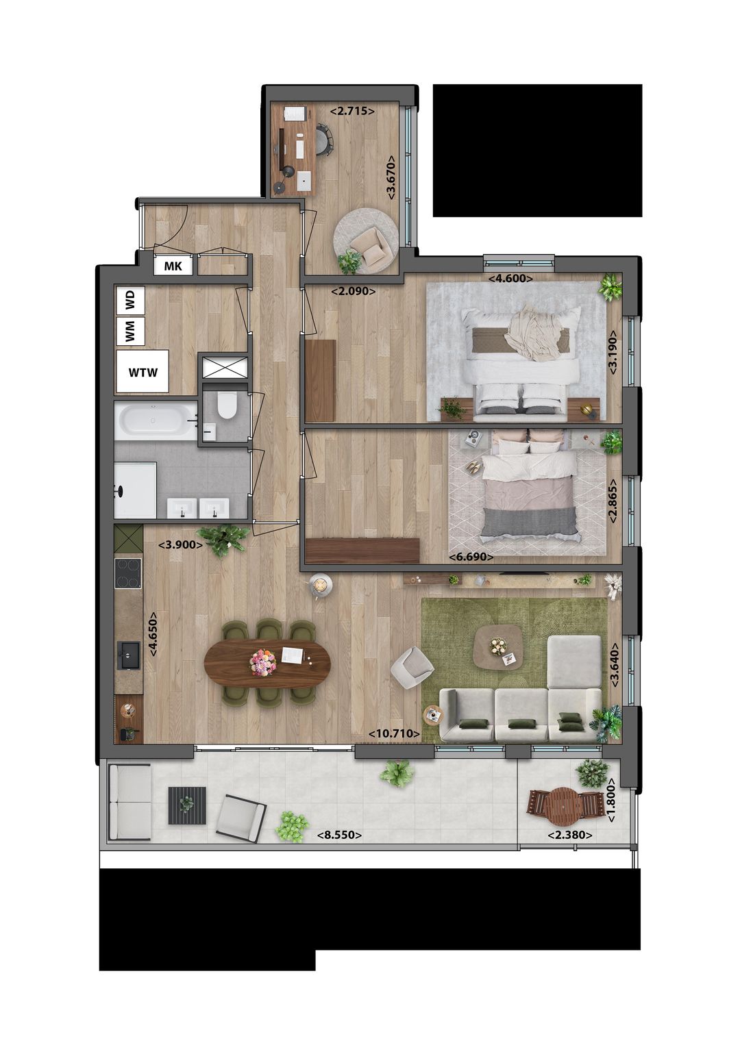 Foto 1 van Appartement 3e verdieping | 3.2 (Bouwnr. 8)