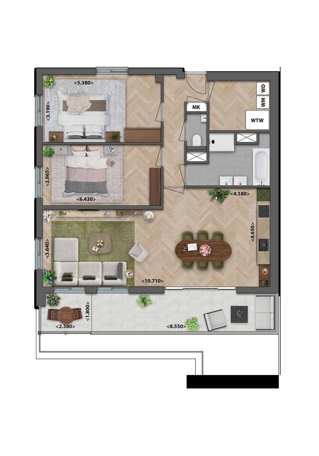 Foto 1 van Appartement 3e verdieping | 3.1 (Bouwnr. 7)