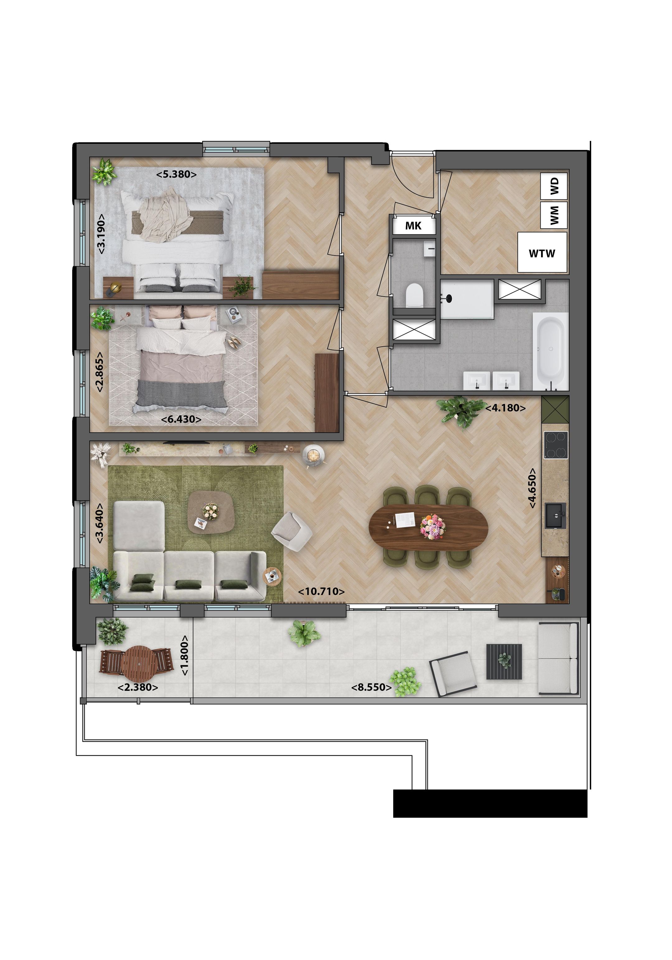 Appartement 3e verdieping | 3.1 (Bouwnr. 7) false