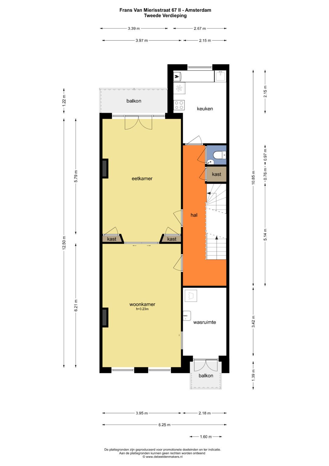 Characteristic double upper house with private entrance and balconies in Amsterdam Oud-Zuid — 27