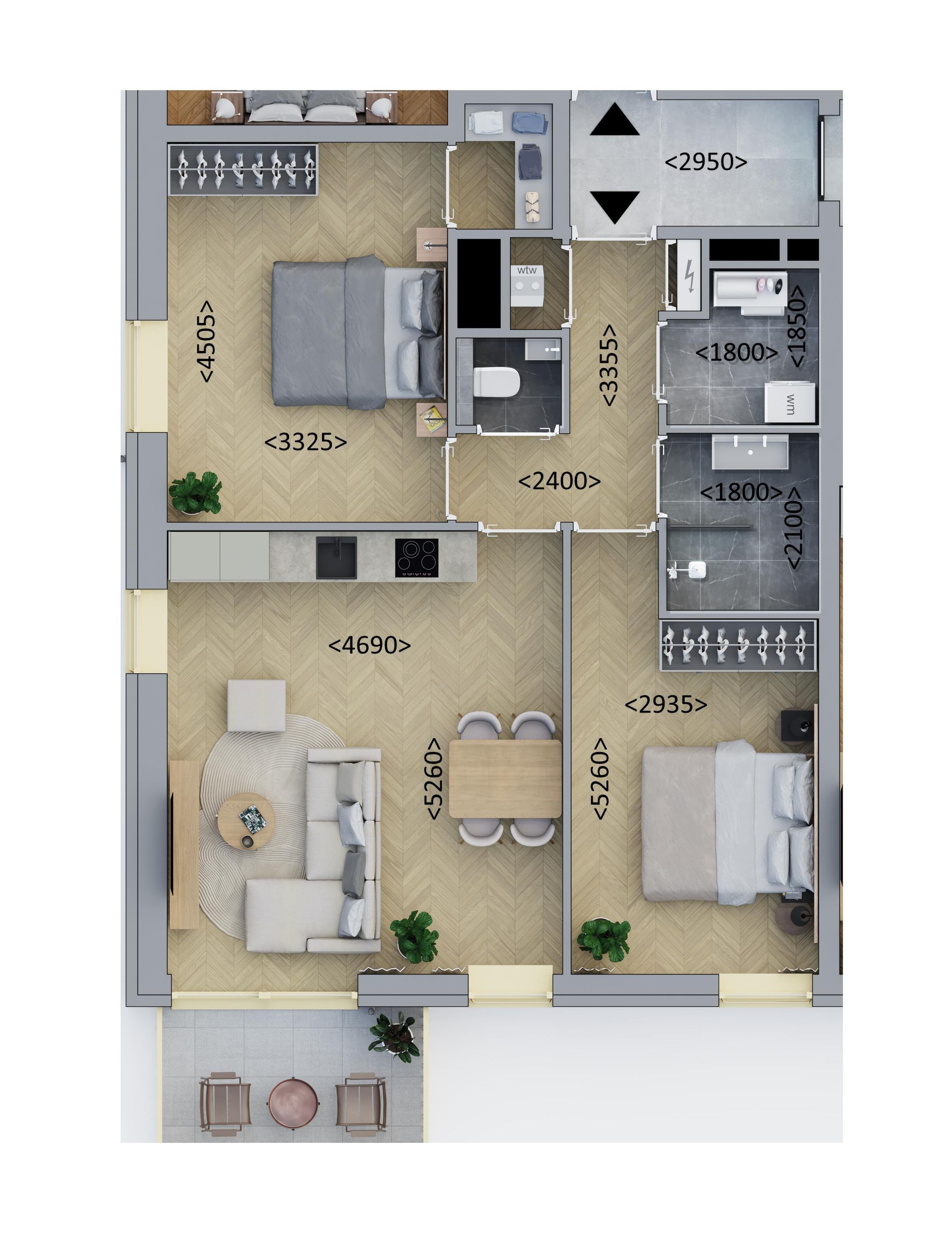 Hoekappartement (Bouwnr. D2.8)  false