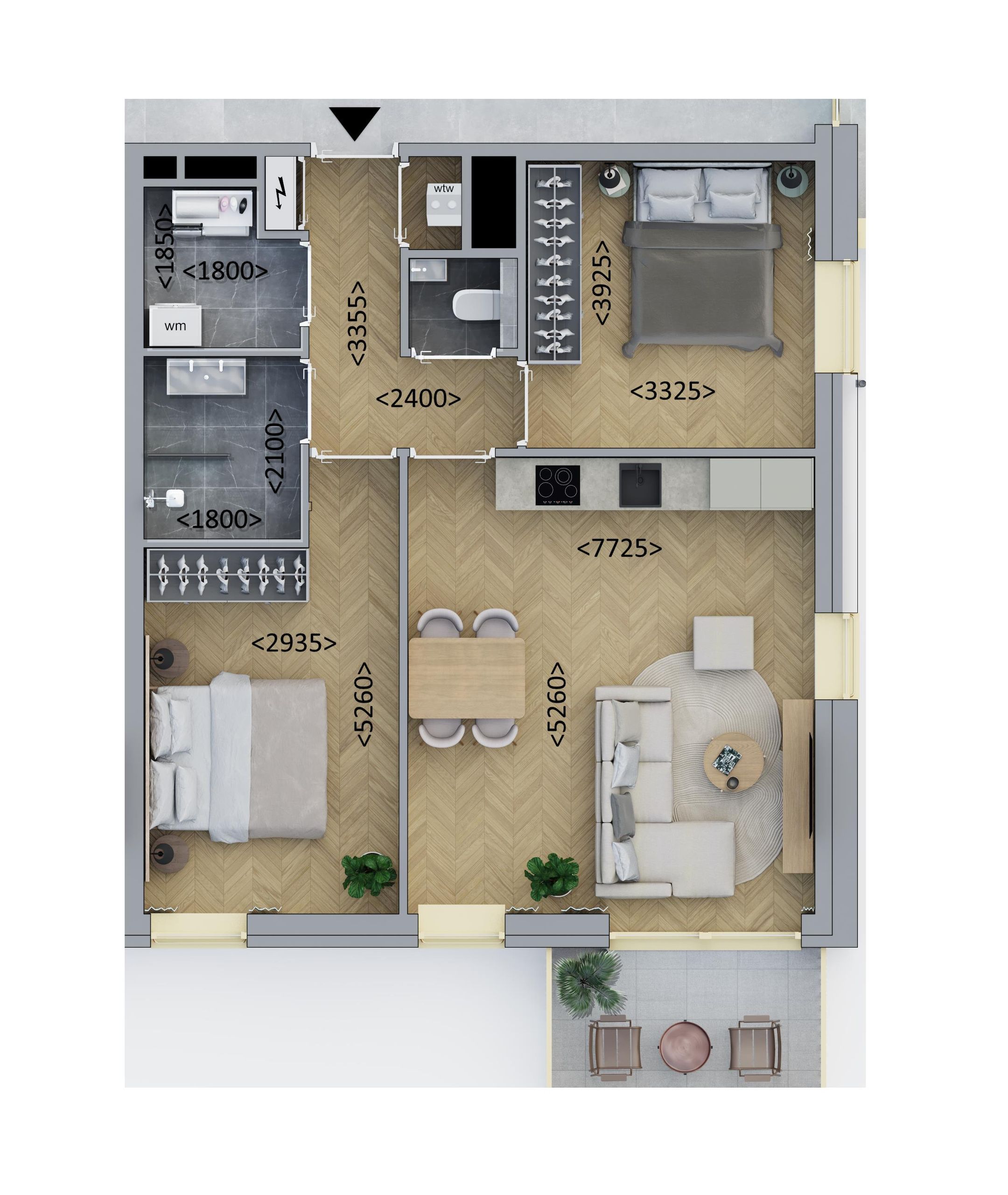 Hoekappartement (Bouwnr. D2.5)  false