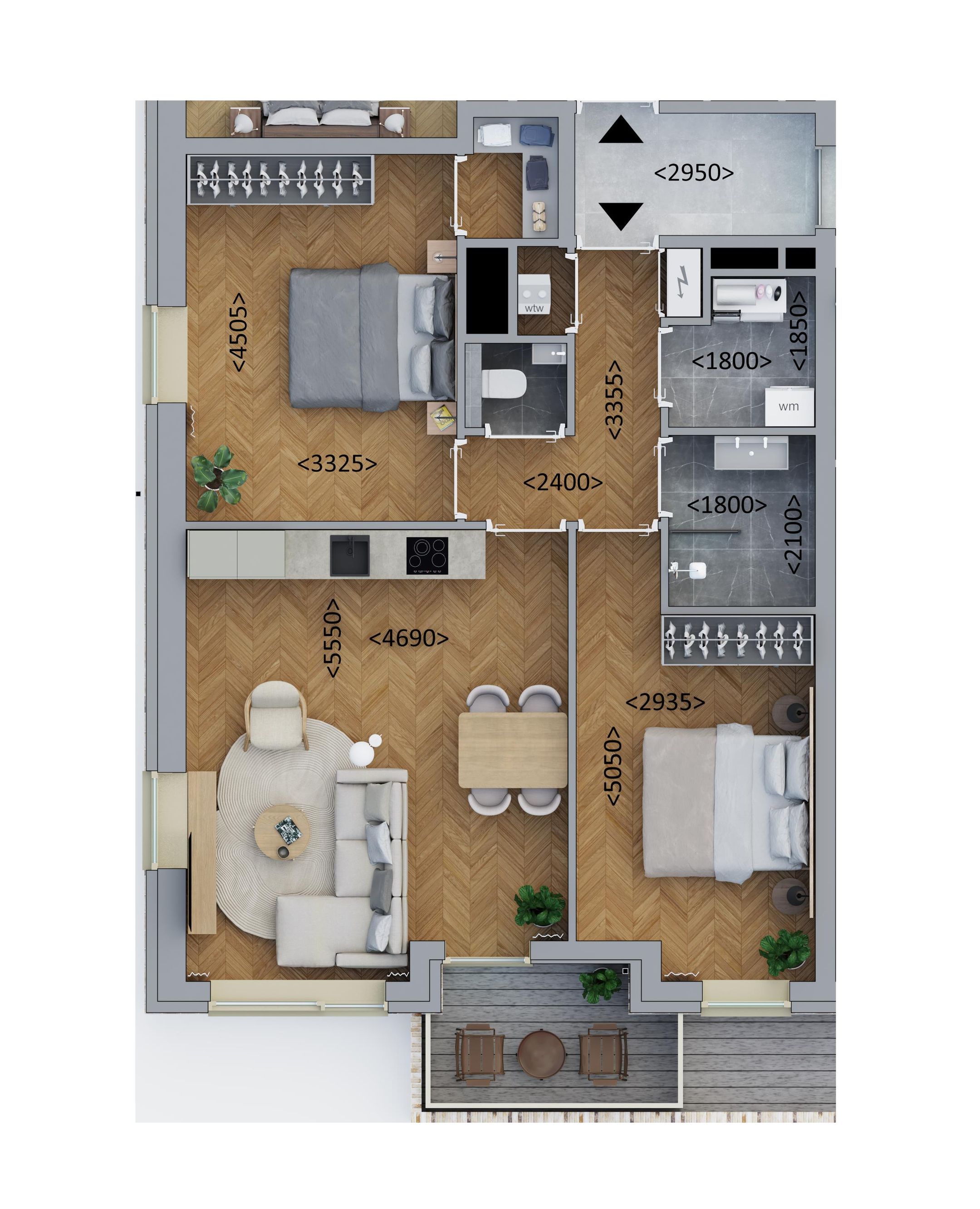 Hoekappartement (Bouwnr. C1.6) false