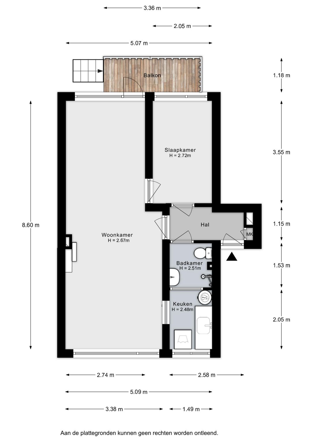 Light two-room apartment with garden in Blijdorp — 20