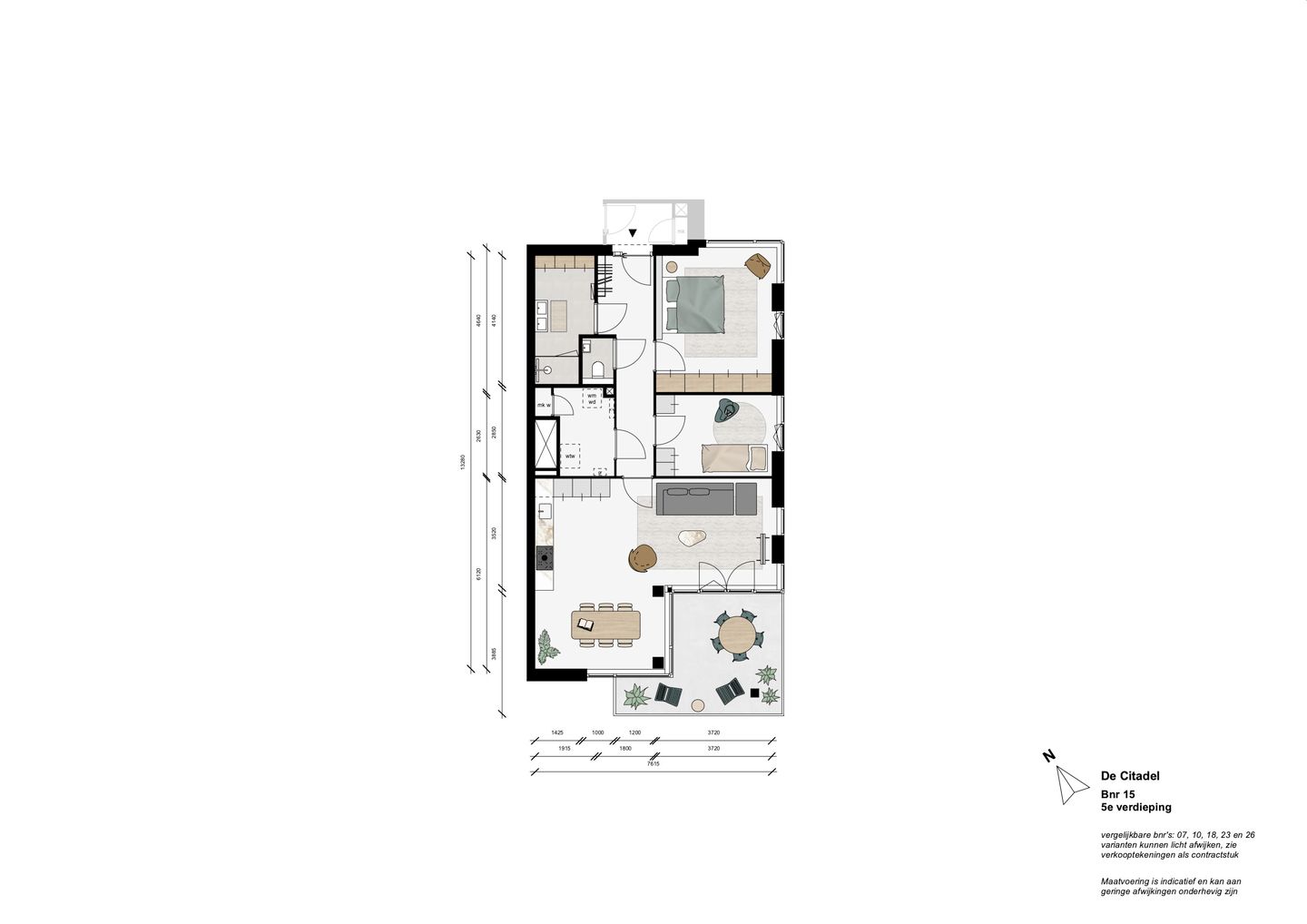 Foto 10 van 3 kamer appartement L (Bouwnr. 15)